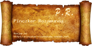 Pinczker Rozamunda névjegykártya